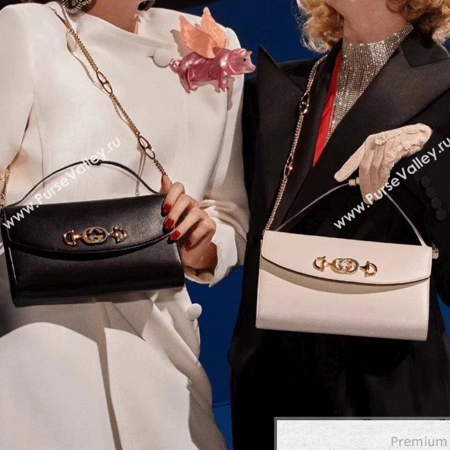 Gucci Zumi Smooth Leather Small Shoulder Bag 572375 White 2019 (PYQ-9041213)