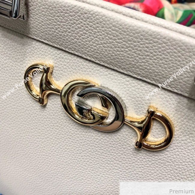 Gucci Zumi Grainy Leather Medium Top Handle Bag ‎564714 White 2019 (JM-9041217)