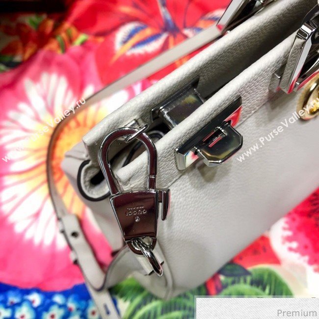 Gucci Zumi Grainy Leather Medium Top Handle Bag ‎564714 White 2019 (JM-9041217)