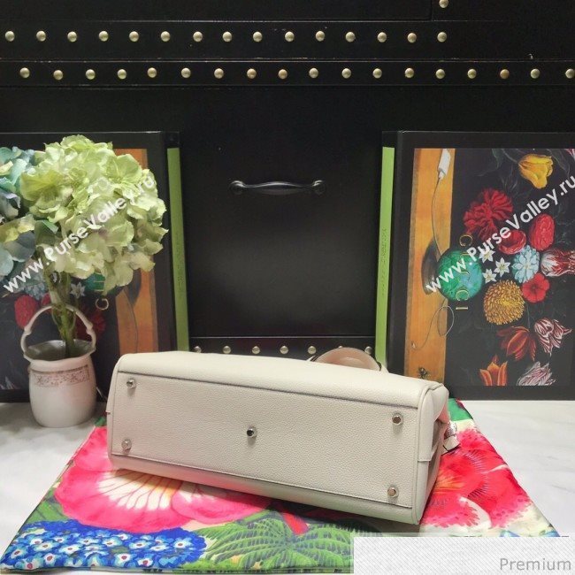 Gucci Zumi Grainy Leather Medium Top Handle Bag ‎564714 White 2019 (JM-9041217)