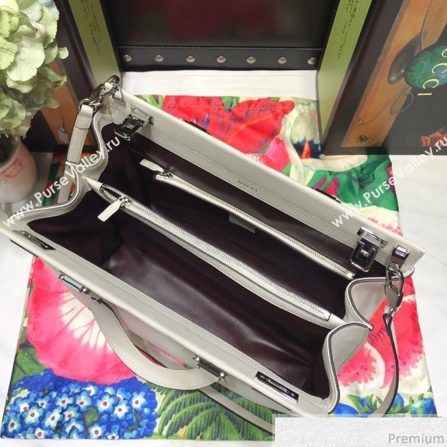 Gucci Zumi Grainy Leather Medium Top Handle Bag ‎564714 White 2019 (JM-9041217)