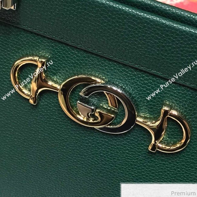 Gucci Zumi Grainy Leather Medium Top Handle Bag ‎564714 Green 2019 (JM-9041218)