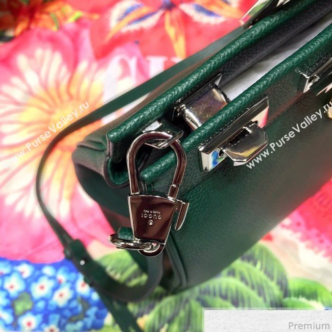 Gucci Zumi Grainy Leather Medium Top Handle Bag ‎564714 Green 2019 (JM-9041218)