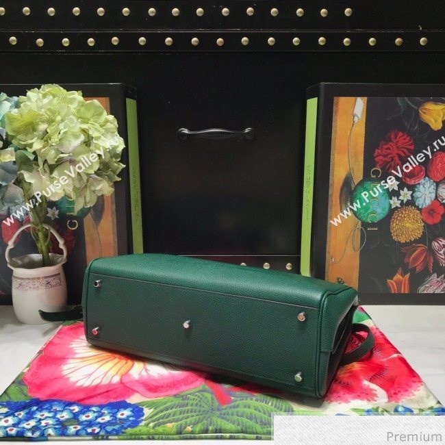 Gucci Zumi Grainy Leather Medium Top Handle Bag ‎564714 Green 2019 (JM-9041218)