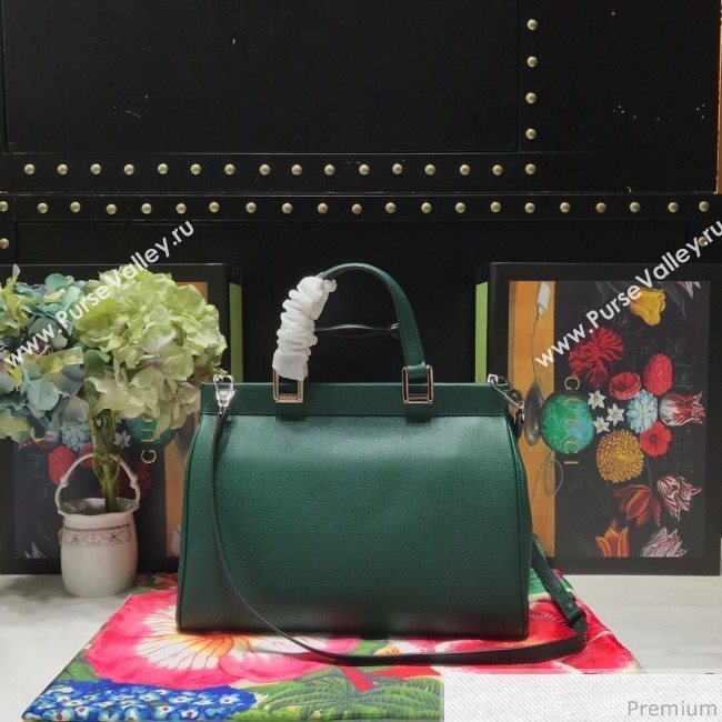 Gucci Zumi Grainy Leather Medium Top Handle Bag ‎564714 Green 2019 (JM-9041218)