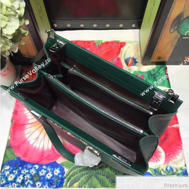 Gucci Zumi Grainy Leather Medium Top Handle Bag ‎564714 Green 2019 (JM-9041218)