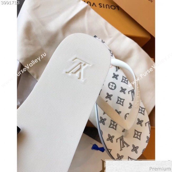 Louis Vuitton Mens Molitor Thong Sandals on Monogram Insock 1A45V3 White/Black 2019 (EM-9030924)