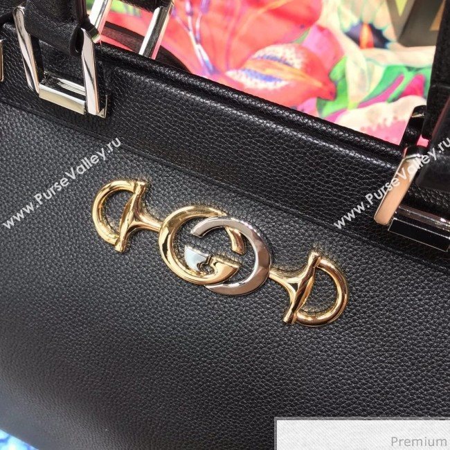 Gucci Zumi Grainy Leather Medium Top Handle Bag ‎564714 Black 2019 (JM-9041220)