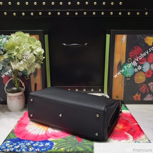 Gucci Zumi Grainy Leather Medium Top Handle Bag ‎564714 Black 2019 (JM-9041220)