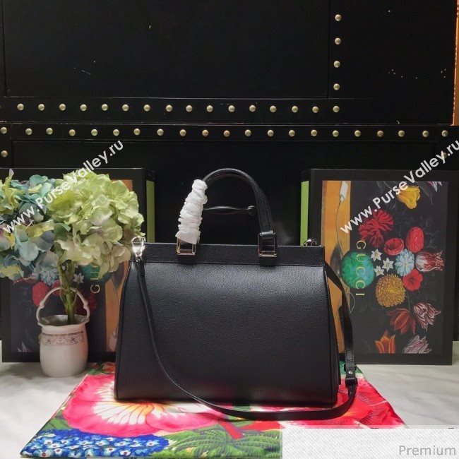 Gucci Zumi Grainy Leather Medium Top Handle Bag ‎564714 Black 2019 (JM-9041220)