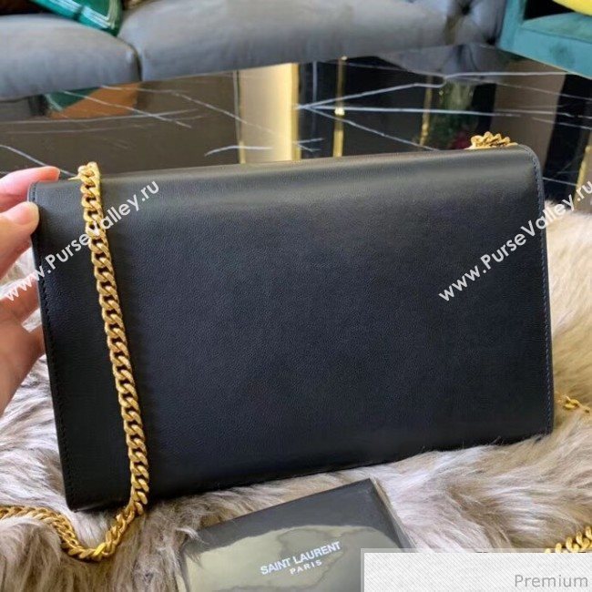 Saint Laurent Kate Crystal Flap Bag 364051 Black 2019 (JUND-9040857)