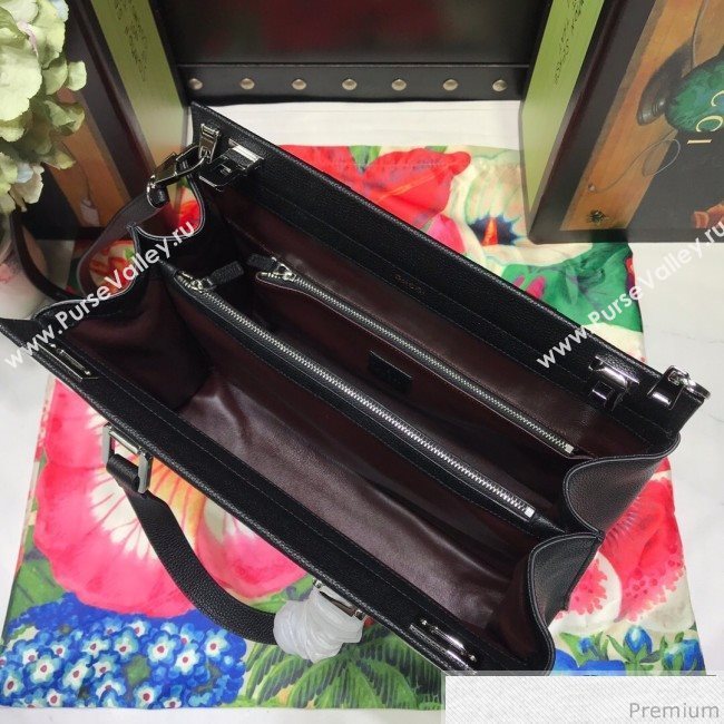 Gucci Zumi Grainy Leather Medium Top Handle Bag ‎564714 Black 2019 (JM-9041220)