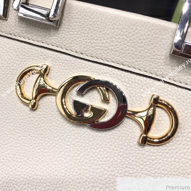 Gucci Zumi Grainy Leather Small Top Handle Bag ‎569712 White 2019 (JM-9041221)