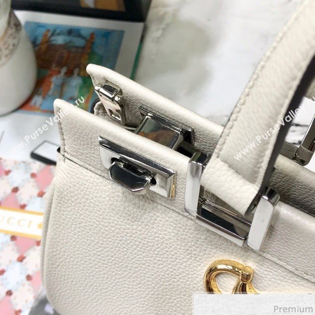 Gucci Zumi Grainy Leather Small Top Handle Bag ‎569712 White 2019 (JM-9041221)