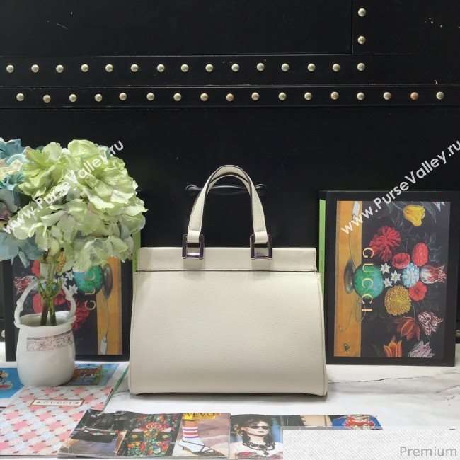 Gucci Zumi Grainy Leather Small Top Handle Bag ‎569712 White 2019 (JM-9041221)