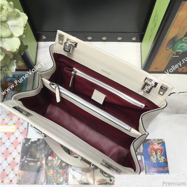 Gucci Zumi Grainy Leather Small Top Handle Bag ‎569712 White 2019 (JM-9041221)