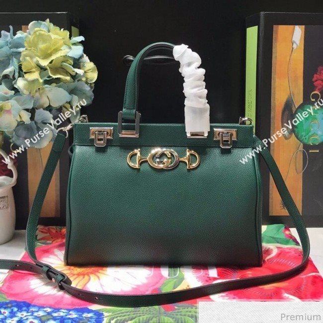 Gucci Zumi Grainy Leather Small Top Handle Bag ‎569712 Green 2019 (JM-9041222)