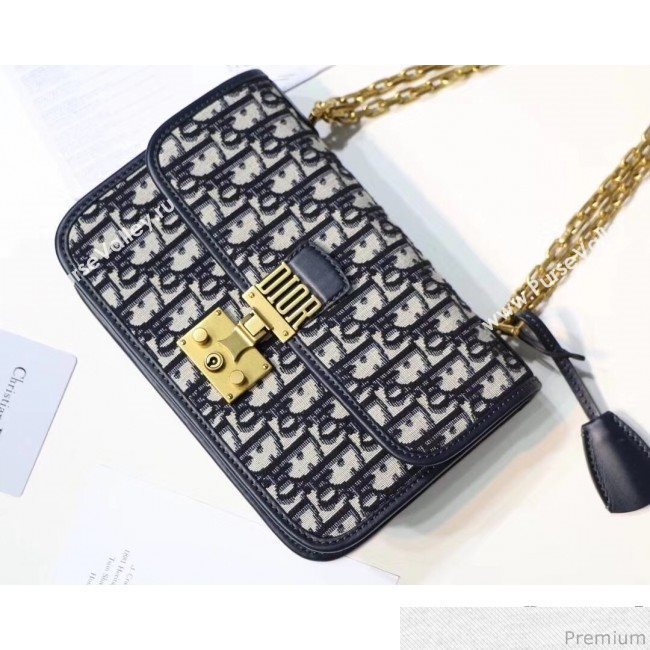 Dior Dioraddict Oblique Canvas Flap Bag Blue 2018 (XXG-9040859)