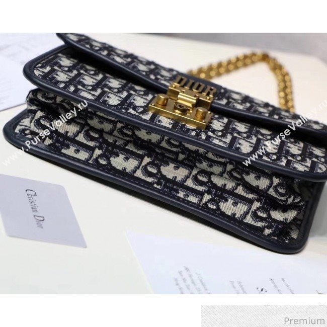 Dior Dioraddict Oblique Canvas Flap Bag Blue 2018 (XXG-9040859)