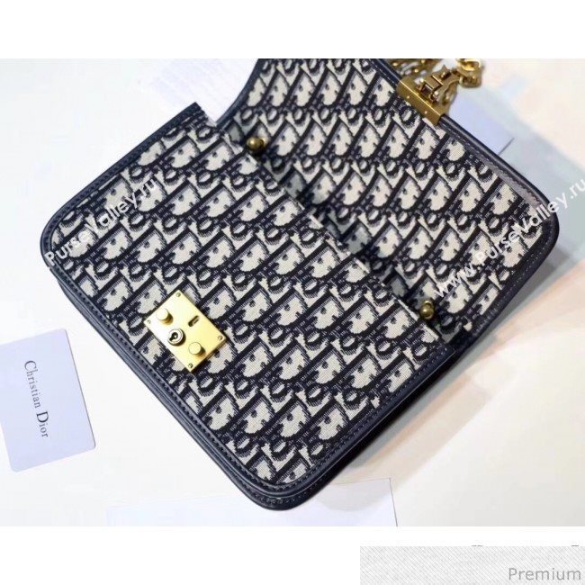 Dior Dioraddict Oblique Canvas Flap Bag Blue 2018 (XXG-9040859)
