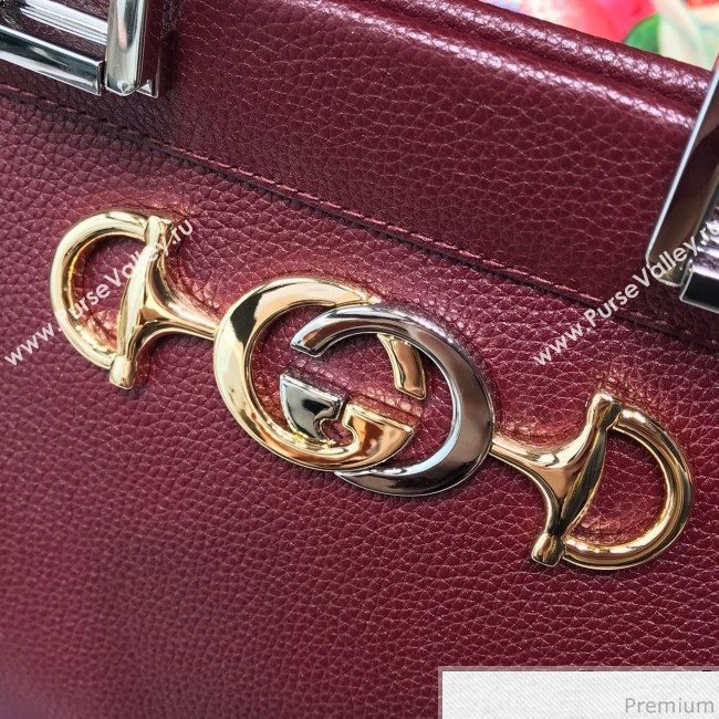 Gucci Zumi Grainy Leather Small Top Handle Bag ‎569712 Burgundy 2019 (JM-9041223)
