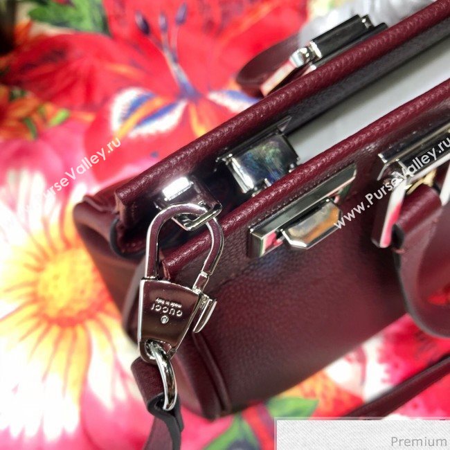 Gucci Zumi Grainy Leather Small Top Handle Bag ‎569712 Burgundy 2019 (JM-9041223)