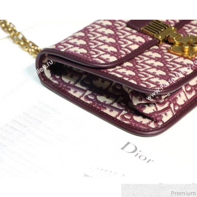 Dior Dioraddict Oblique Canvas Flap Bag Burgundy 2018 (XXG-9040858)