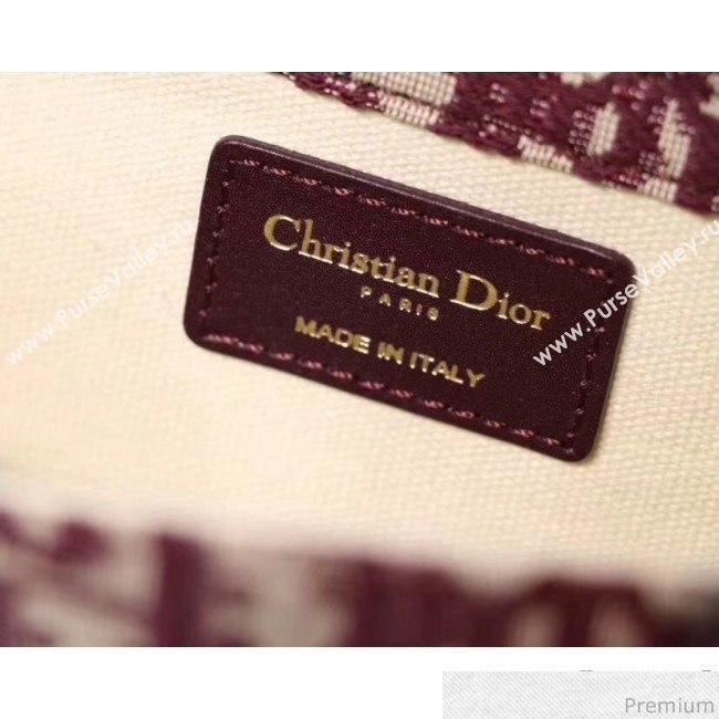 Dior Dioraddict Oblique Canvas Flap Bag Burgundy 2018 (XXG-9040858)