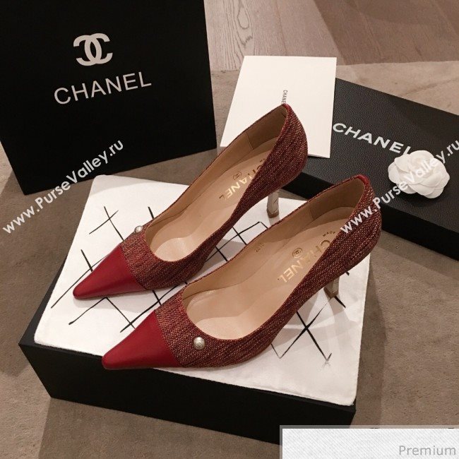 Chanel Pointed Heel Pump Red 2019 (KL-9041649)