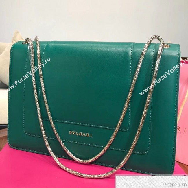 Bvlgari Serpenti Forever Flap Shoulder Bag 27cm Green/Pink (BGJ-9041142)