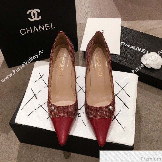 Chanel Pointed Heel Pump Red 2019 (KL-9041649)