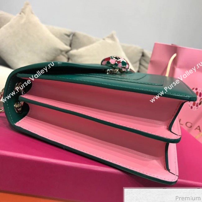 Bvlgari Serpenti Forever Flap Shoulder Bag 27cm Green/Pink (BGJ-9041142)