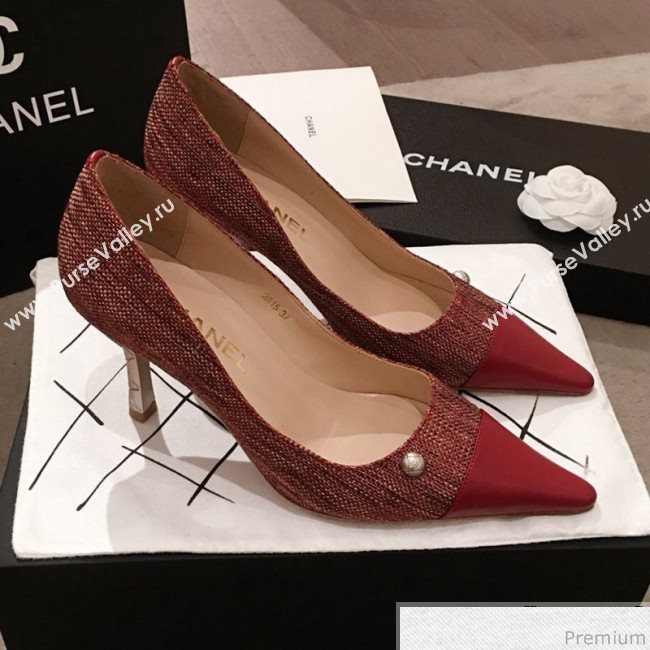 Chanel Pointed Heel Pump Red 2019 (KL-9041649)