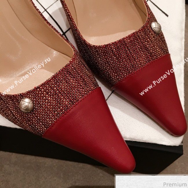 Chanel Pointed Heel Pump Red 2019 (KL-9041649)