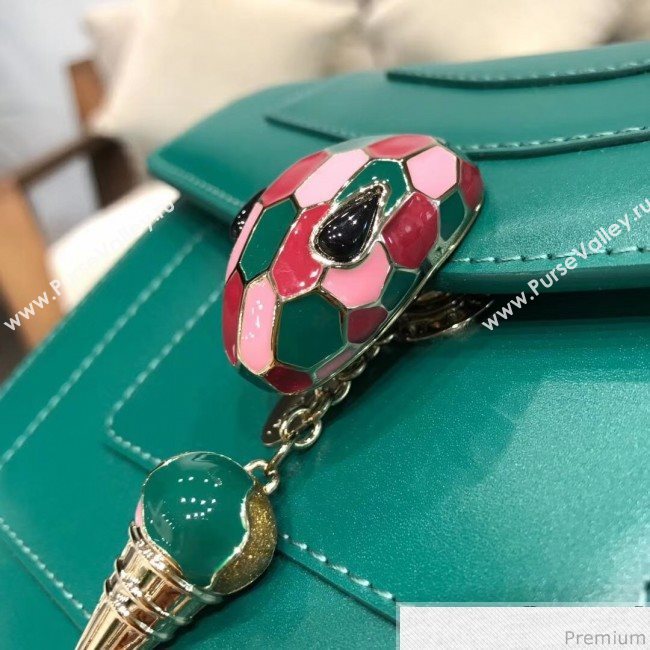 Bvlgari Serpenti Forever Flap Shoulder Bag 27cm Green/Pink (BGJ-9041142)