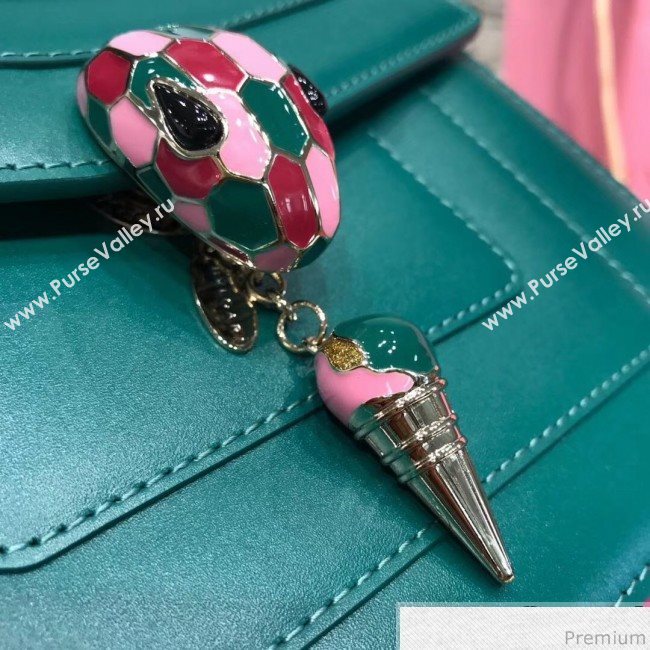 Bvlgari Serpenti Forever Flap Shoulder Bag 27cm Green/Pink (BGJ-9041142)