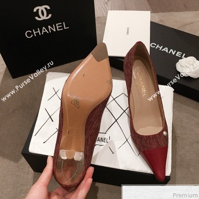 Chanel Pointed Heel Pump Red 2019 (KL-9041649)