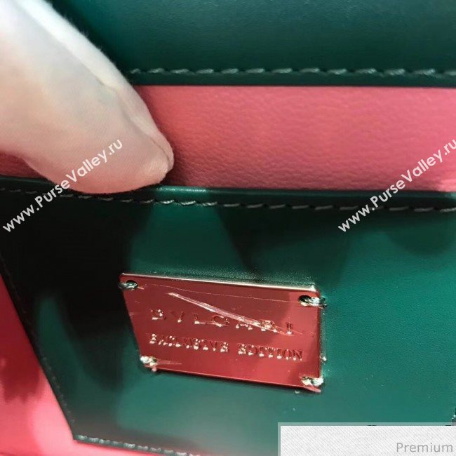 Bvlgari Serpenti Forever Flap Shoulder Bag 20cm Green/Pink (BGJ-9041143)