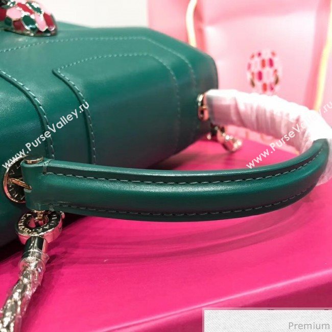 Bvlgari Serpenti Forever Flap Shoulder Bag 20cm Green/Pink (BGJ-9041143)