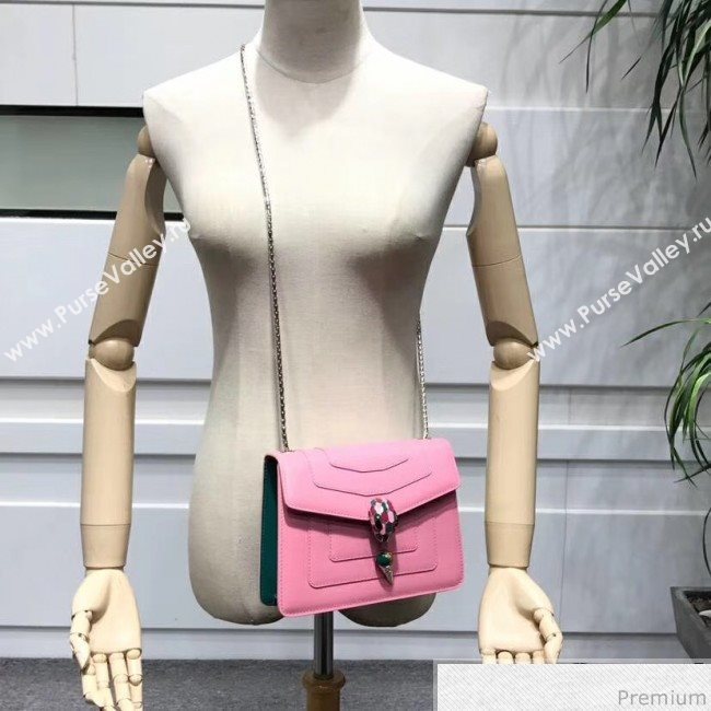 Bvlgari Serpenti Forever Flap Shoulder Bag 20cm Pink/Green (BGJ-9041146)
