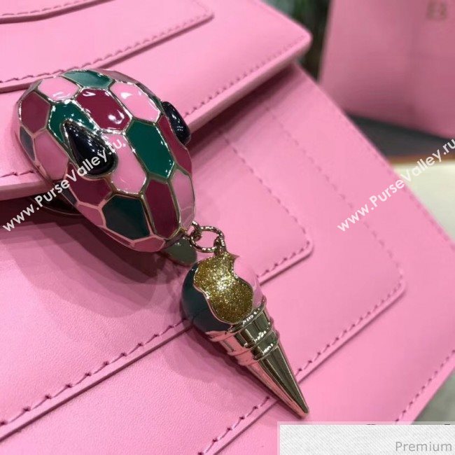 Bvlgari Serpenti Forever Flap Shoulder Bag 20cm Pink/Green (BGJ-9041146)