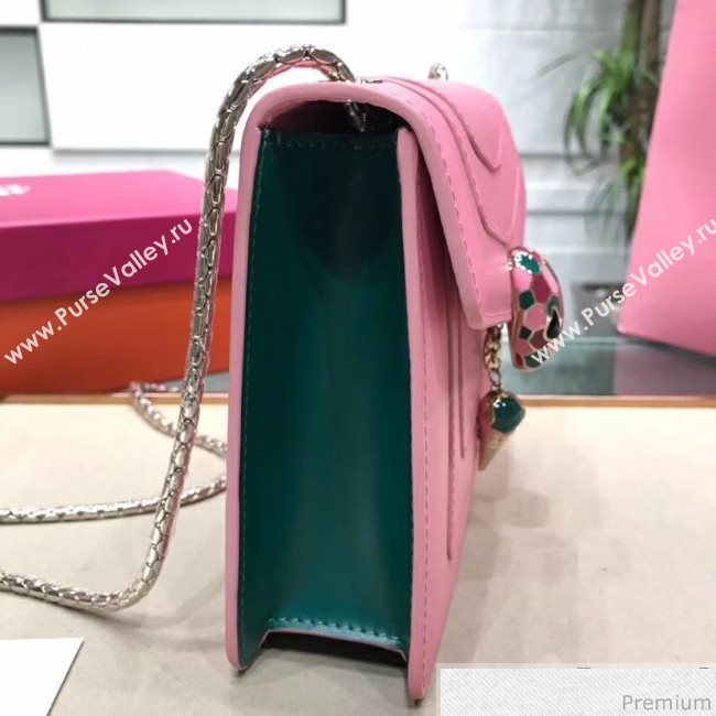 Bvlgari Serpenti Forever Flap Shoulder Bag 20cm Pink/Green (BGJ-9041146)