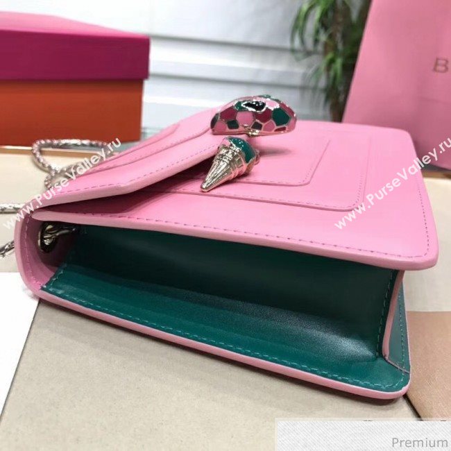 Bvlgari Serpenti Forever Flap Shoulder Bag 20cm Pink/Green (BGJ-9041146)