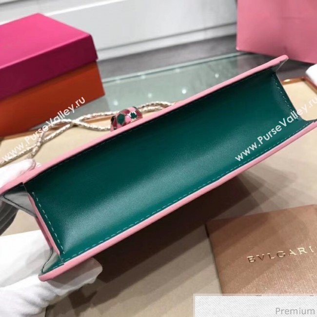 Bvlgari Serpenti Forever Flap Shoulder Bag 20cm Pink/Green (BGJ-9041146)