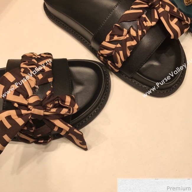 Fendi Flat Lace up Bow Slide Sandals 2019 (ANDI-9041655)