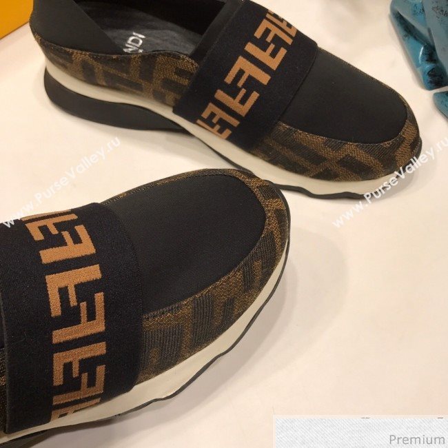 Fendi FF Logo Band Elastic Fabric Sneakers 2019 (ANDI-9041656)