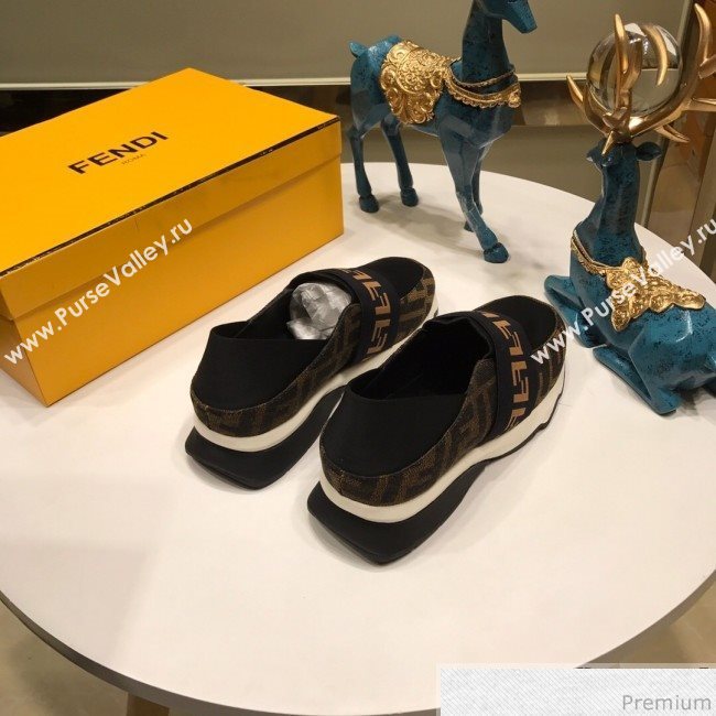 Fendi FF Logo Band Elastic Fabric Sneakers 2019 (ANDI-9041656)