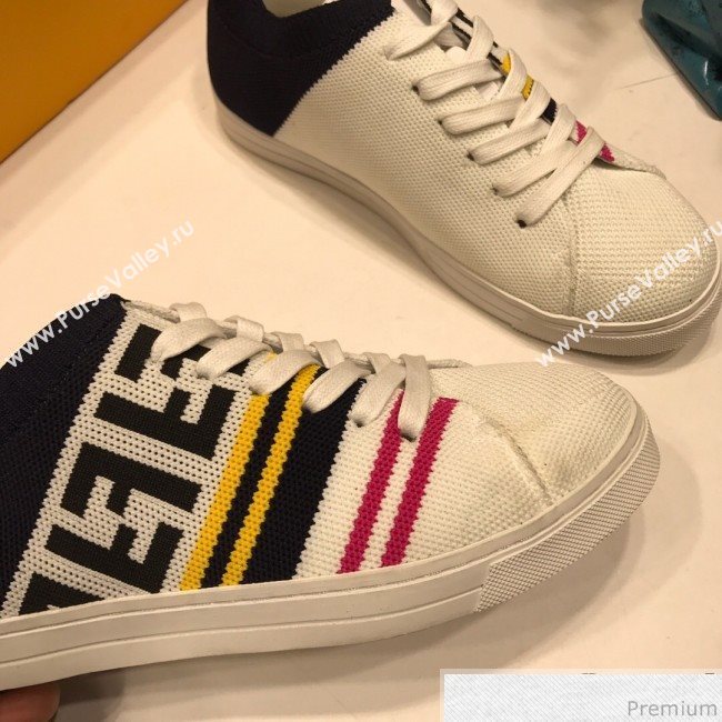 Fendi FF Logo Fabric Sneakers White 2019 (ANDI-9041658)