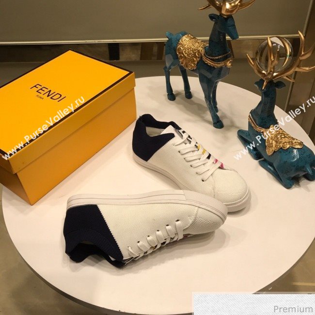Fendi FF Logo Fabric Sneakers White 2019 (ANDI-9041658)