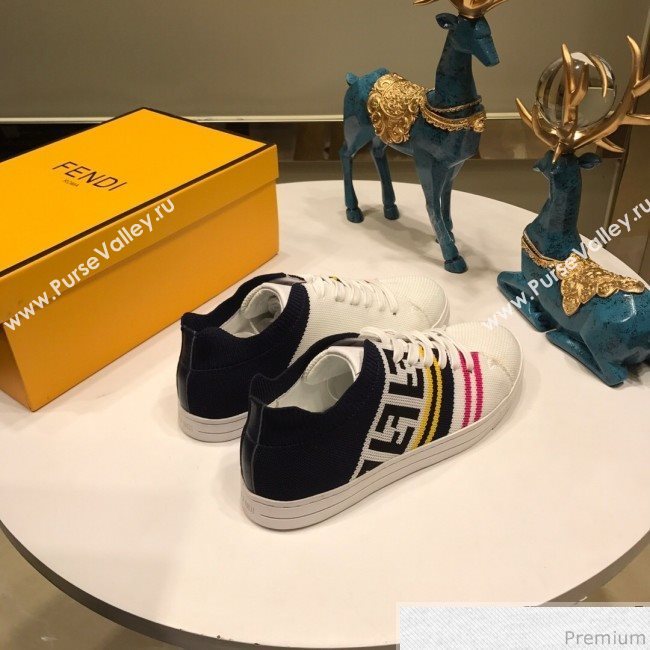 Fendi FF Logo Fabric Sneakers White 2019 (ANDI-9041658)